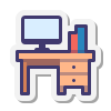 Home office setup icon